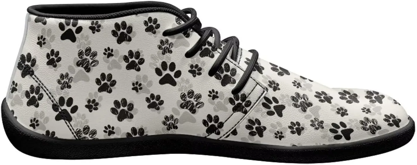 Forchrinse American Flag Mens Boots Mid Top Fashion Sneakers Leather Lace up Ankle Boots Walking Driving Shoes with Eva Sole