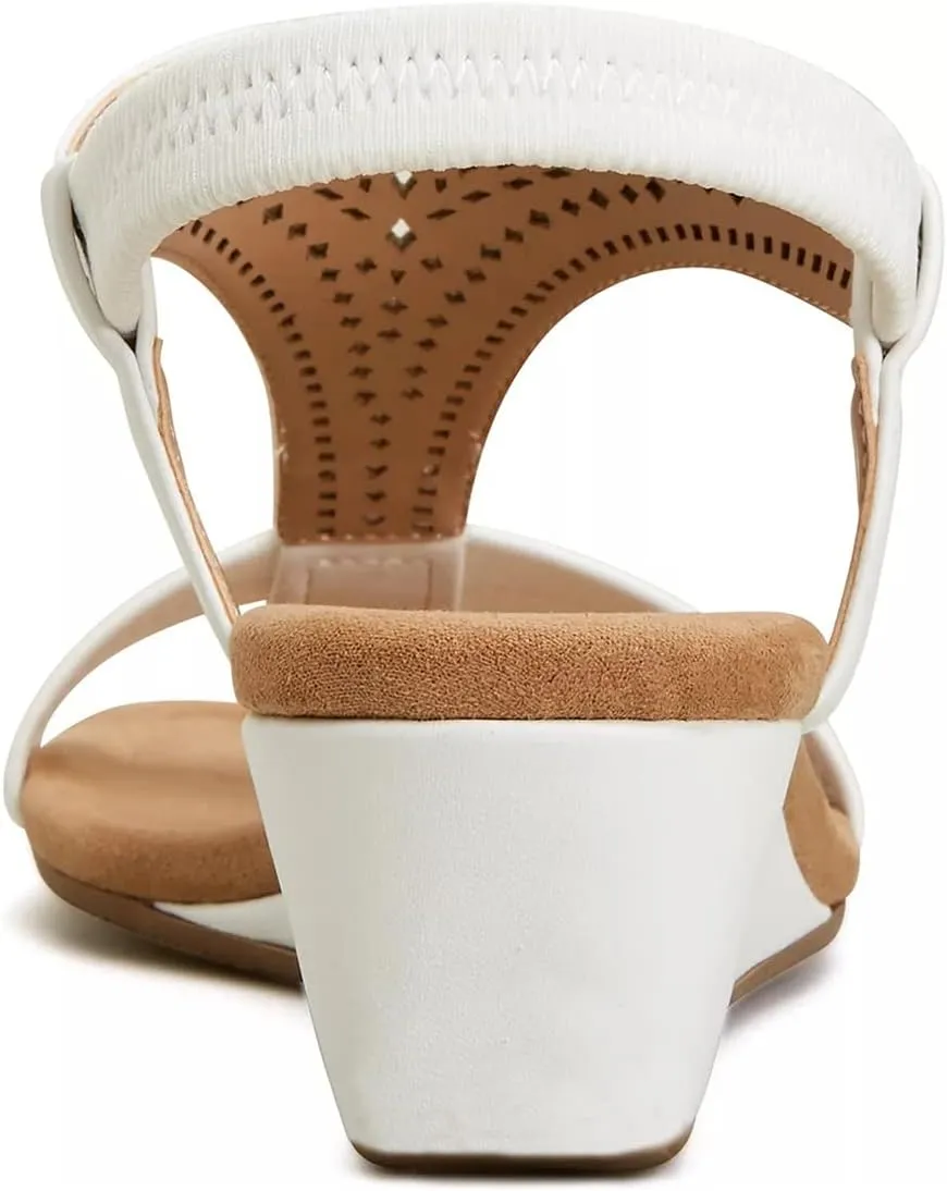 FSJ Women Open Toe Low Wedge Heel Sandals T-Strap Comfy Padded Sole Ankle Strap Casual Beach Travel Summer Sandals Size 4-15 US
