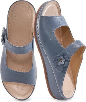 FUDYNMALC Womens Slides Sandals Orthopedic: Comfortable Summer Beach Platform Shoes Ladies Dressy Walking Wedge
