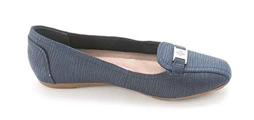 Giani Bernini Jileese Square Toe Slide Flats Midnight Navy Size 8