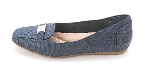 Giani Bernini Jileese Square Toe Slide Flats Midnight Navy Size 8