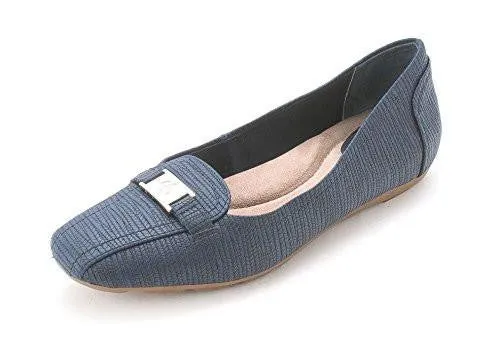 Giani Bernini Jileese Square Toe Slide Flats Midnight Navy Size 8