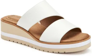 Giani Bernini Womens Ryerr Padded Insole Wedge Sandals White 8.5 Medium (B,M)