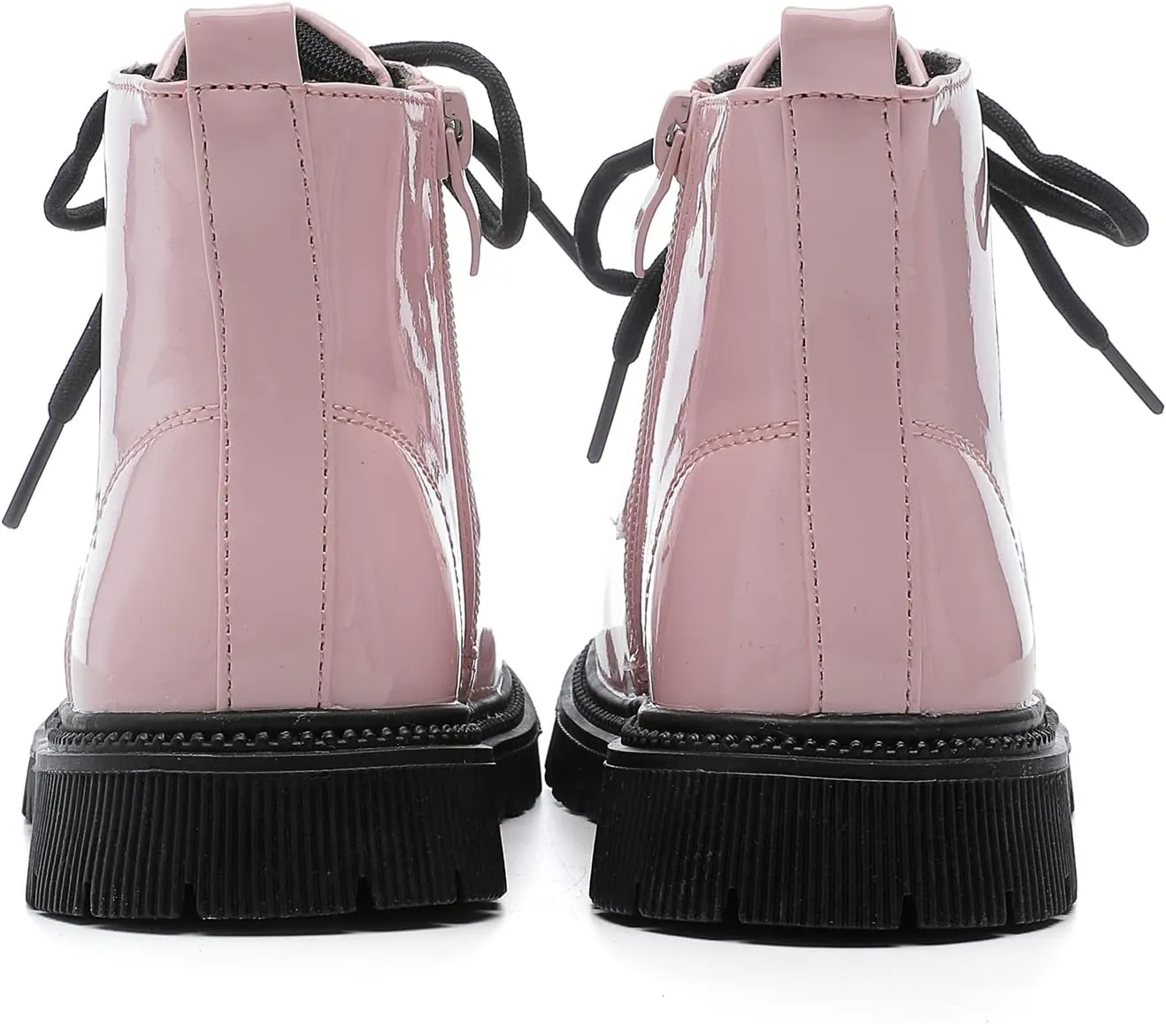 Girls Ankle Boots Fashion Side Zipper Boots Lace Up Waterproof Combat Shoes for Toddler/Little Kid