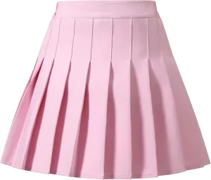 Girls' Pleated Plaid Mini Skirt with Shorts Girl Uniform School Tennis Skater Skirts Skort 2T-14Y