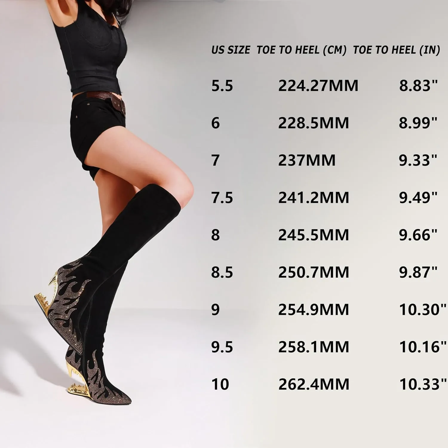 Goiphrri Knee High Boots for Women Suede Wide Calf Boots Side Zipper Tiger Tooth Heel Tall Boot Pointed Toe High Heeled Fall Boot for Women