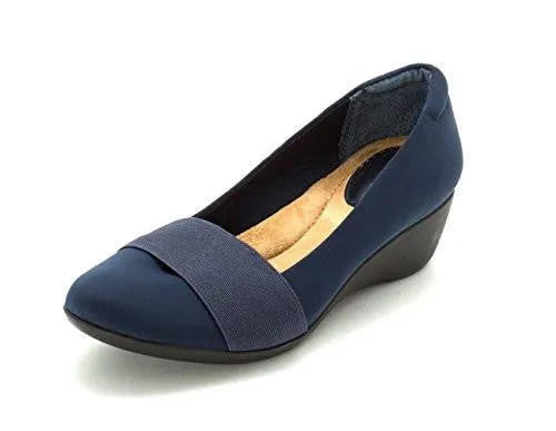 Grandie Closed Toe Wedge Pumps Navy Size 95