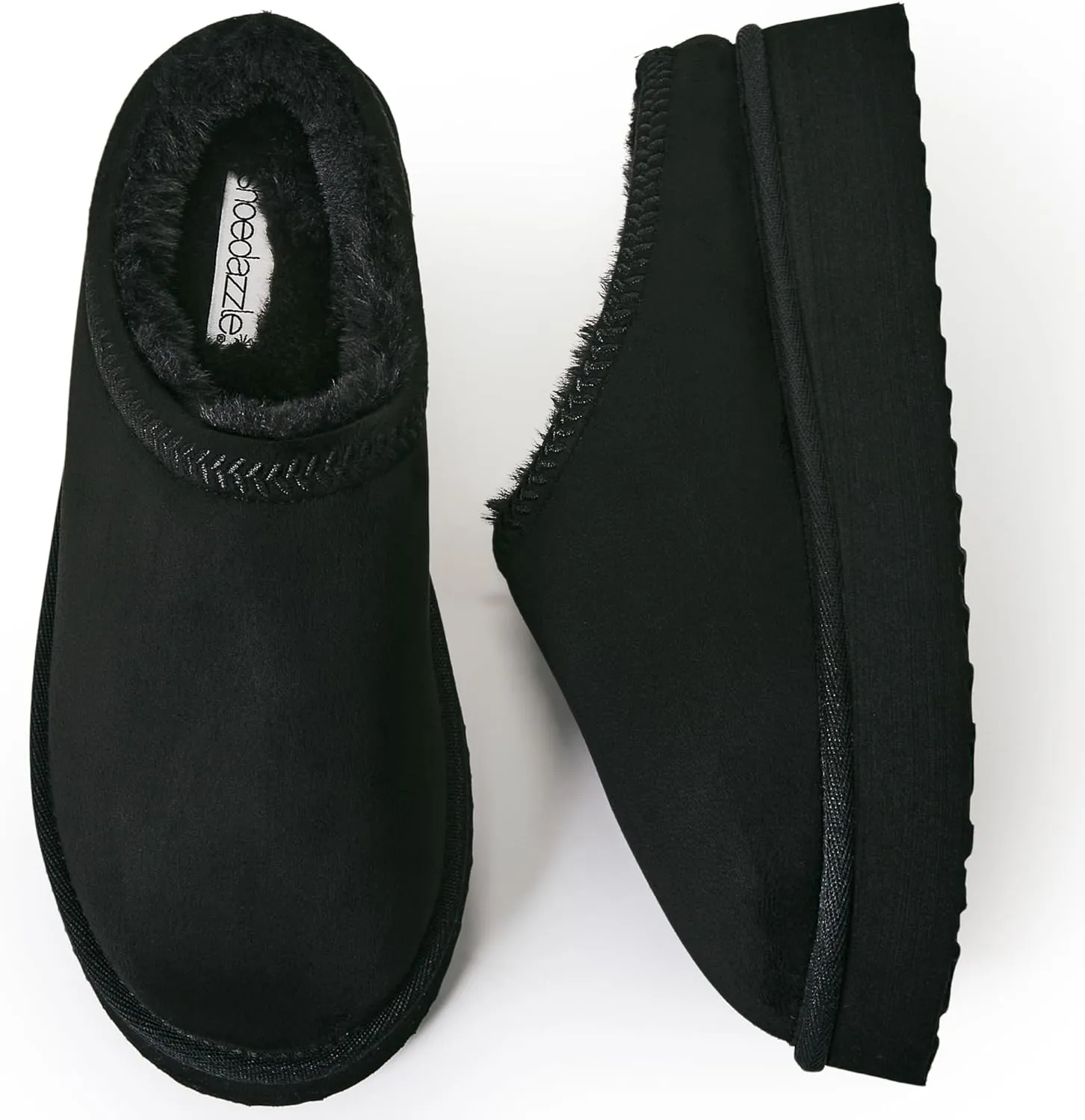 Hailey Fuzzie Platform Slippers for Women - Faux Suede Fur Fleece Lined