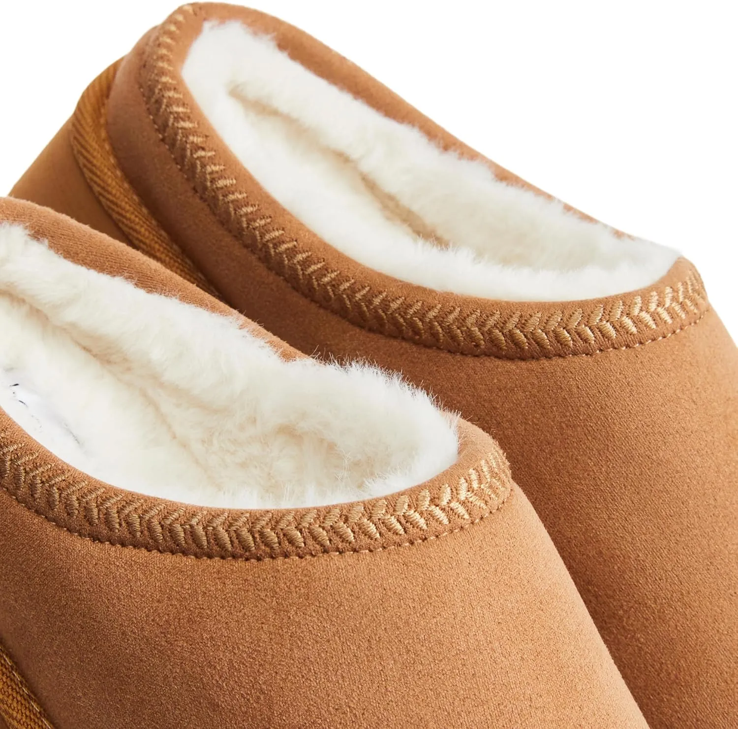 Hailey Fuzzie Platform Slippers for Women - Faux Suede Fur Fleece Lined