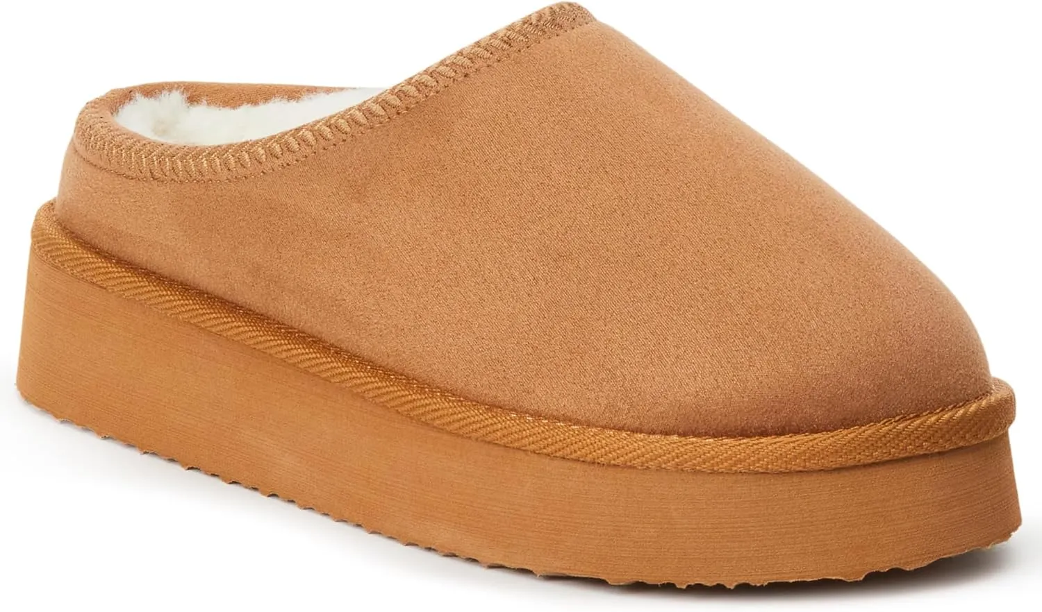 Hailey Fuzzie Platform Slippers for Women - Faux Suede Fur Fleece Lined