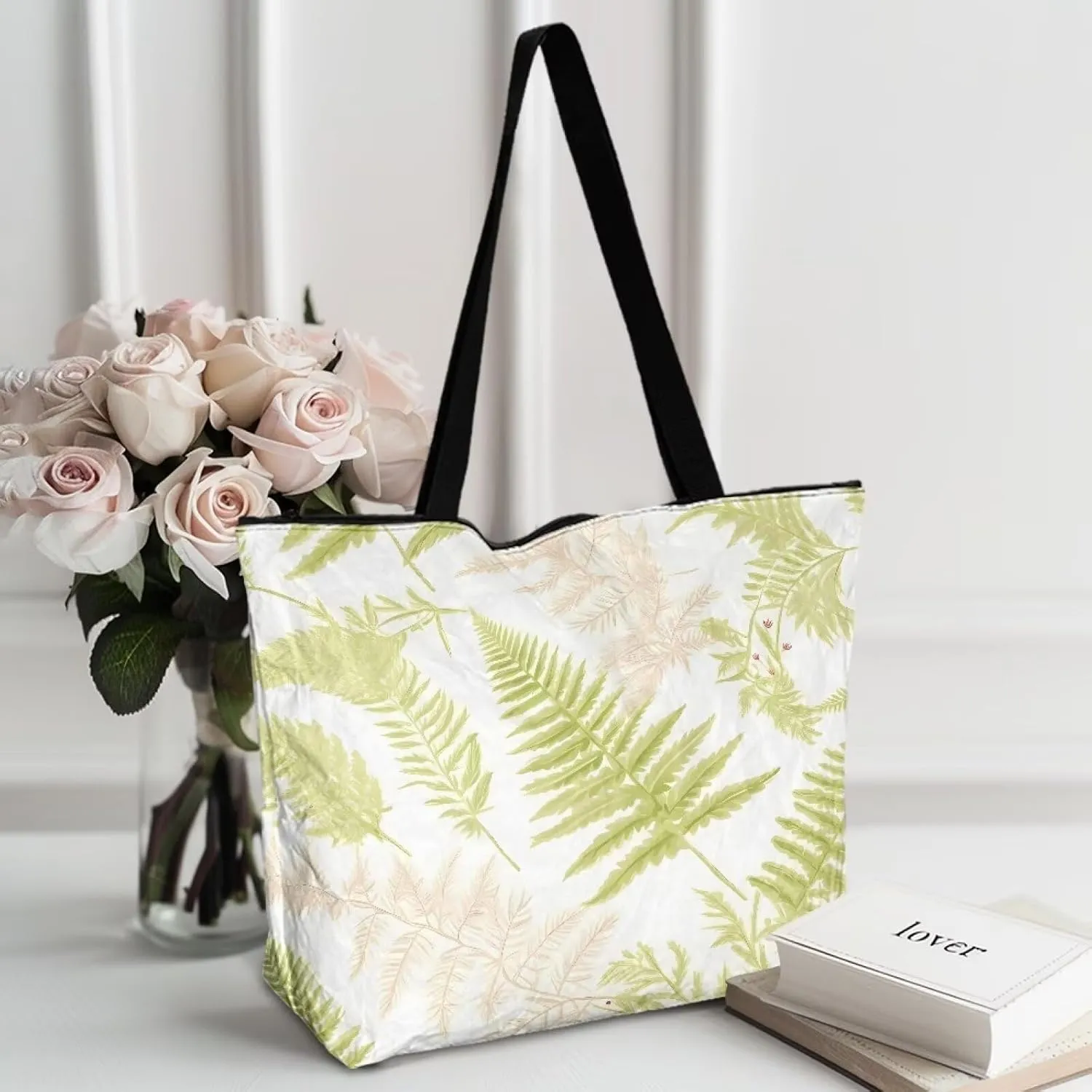 Halloween Sugar Skull Women Tote Paper Bag, Tribal Geometric Stripe Hand Bag, Marble Tile Commute Bag for Work