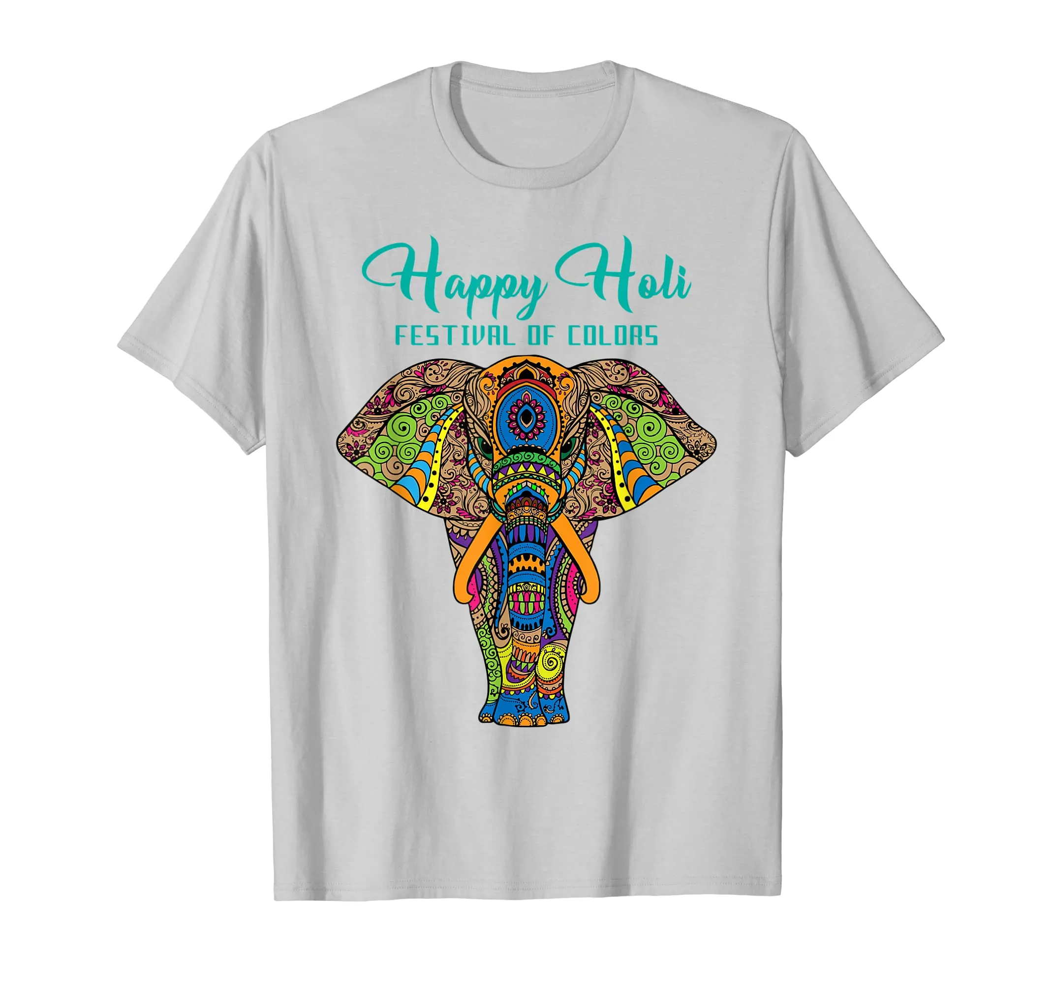 Happy Holi T-Shirt Colors India Hindu Spring, Elephant Holi