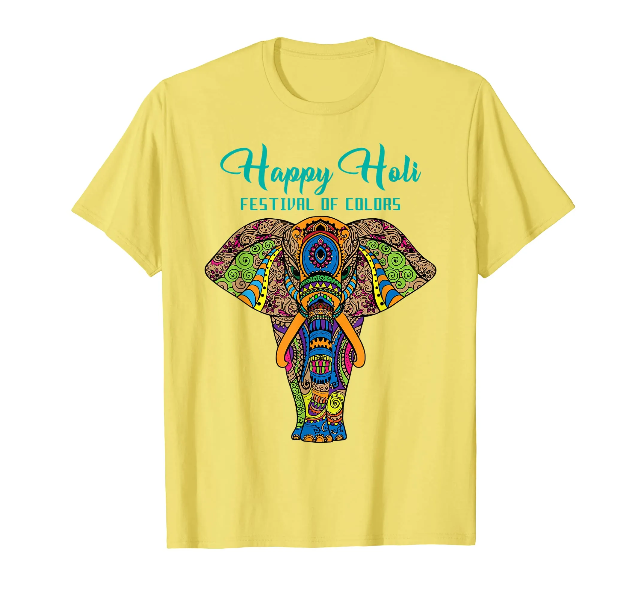 Happy Holi T-Shirt Colors India Hindu Spring, Elephant Holi