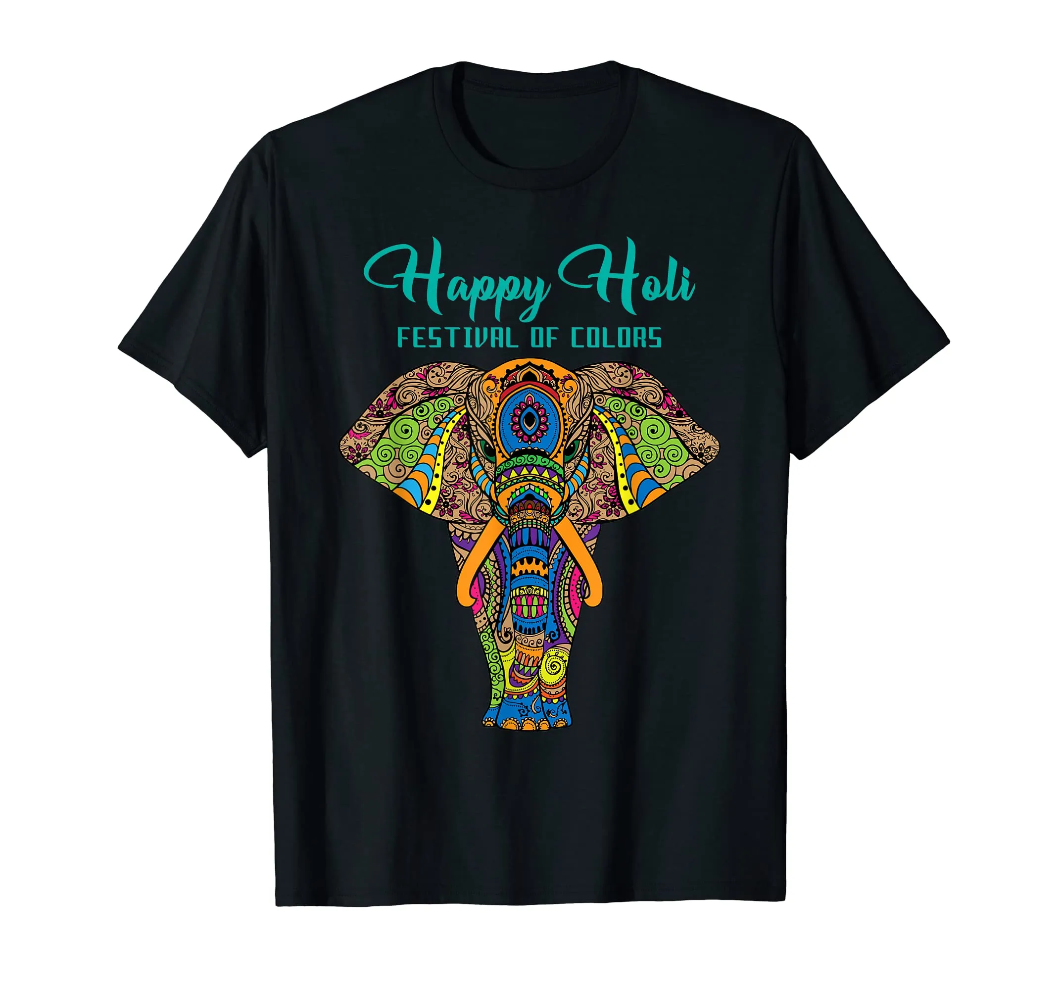 Happy Holi T-Shirt Colors India Hindu Spring, Elephant Holi