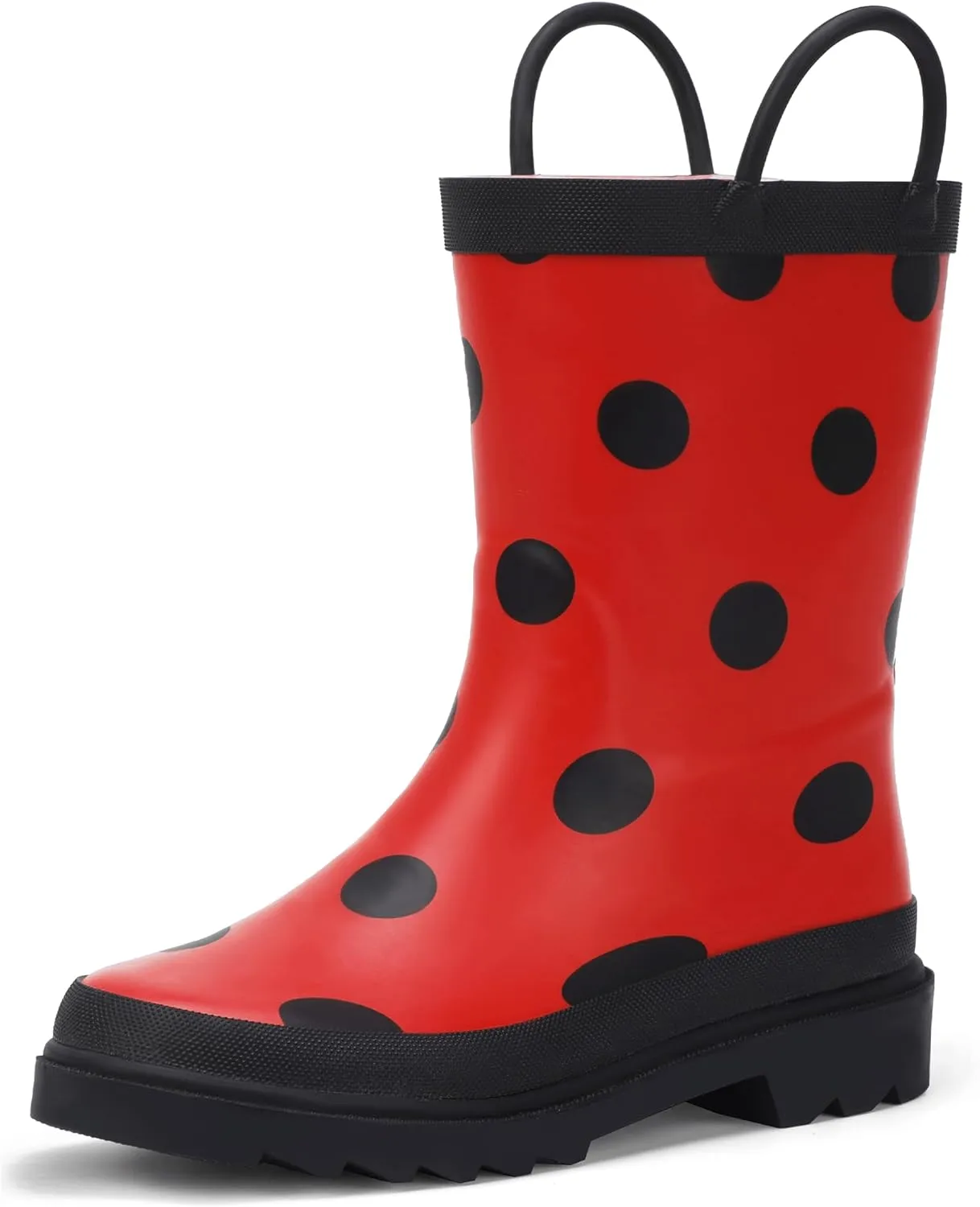 Hehainom Toddler Kids Rain Boots for Boys Girls Waterproof Easy-on Handles Rainboots