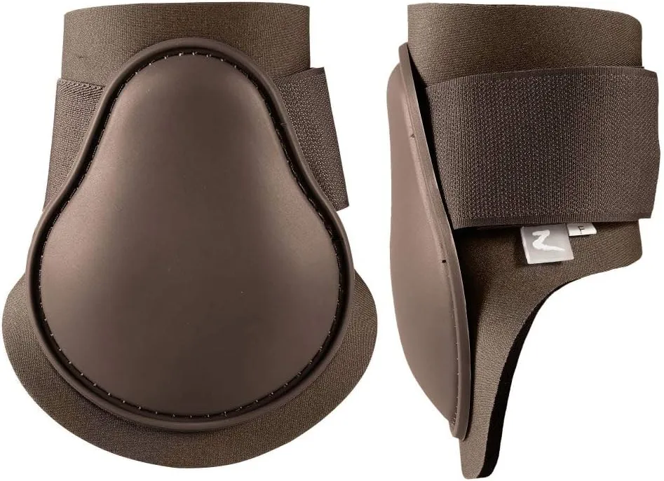 HORZE Chicago Fetlock Rear Boots | Lightweight, Adjustable, Jumping Horse Boots (Pair) - Chocolate Brown - Horse