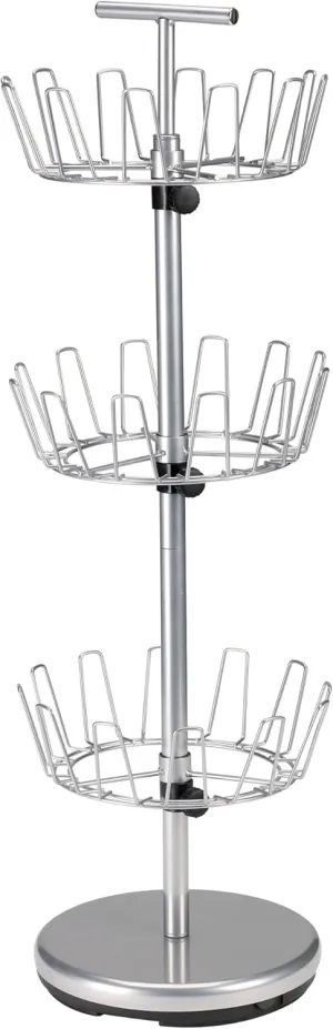 Household Essentials 3-Tier Shoe Storage Tree, Silver