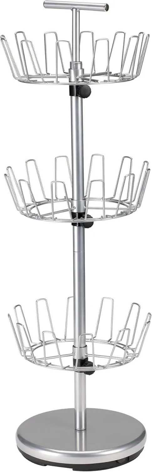 Household Essentials 3-Tier Shoe Storage Tree, Silver