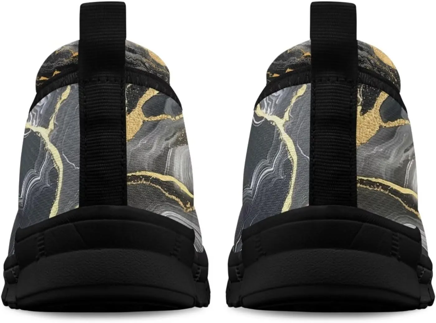 Howilath Marble Tie Dye Print Womens Flat Shoes Mesh Athletic Shoes Walking Sneakers Casual Slip on Shoes with EVA Sole