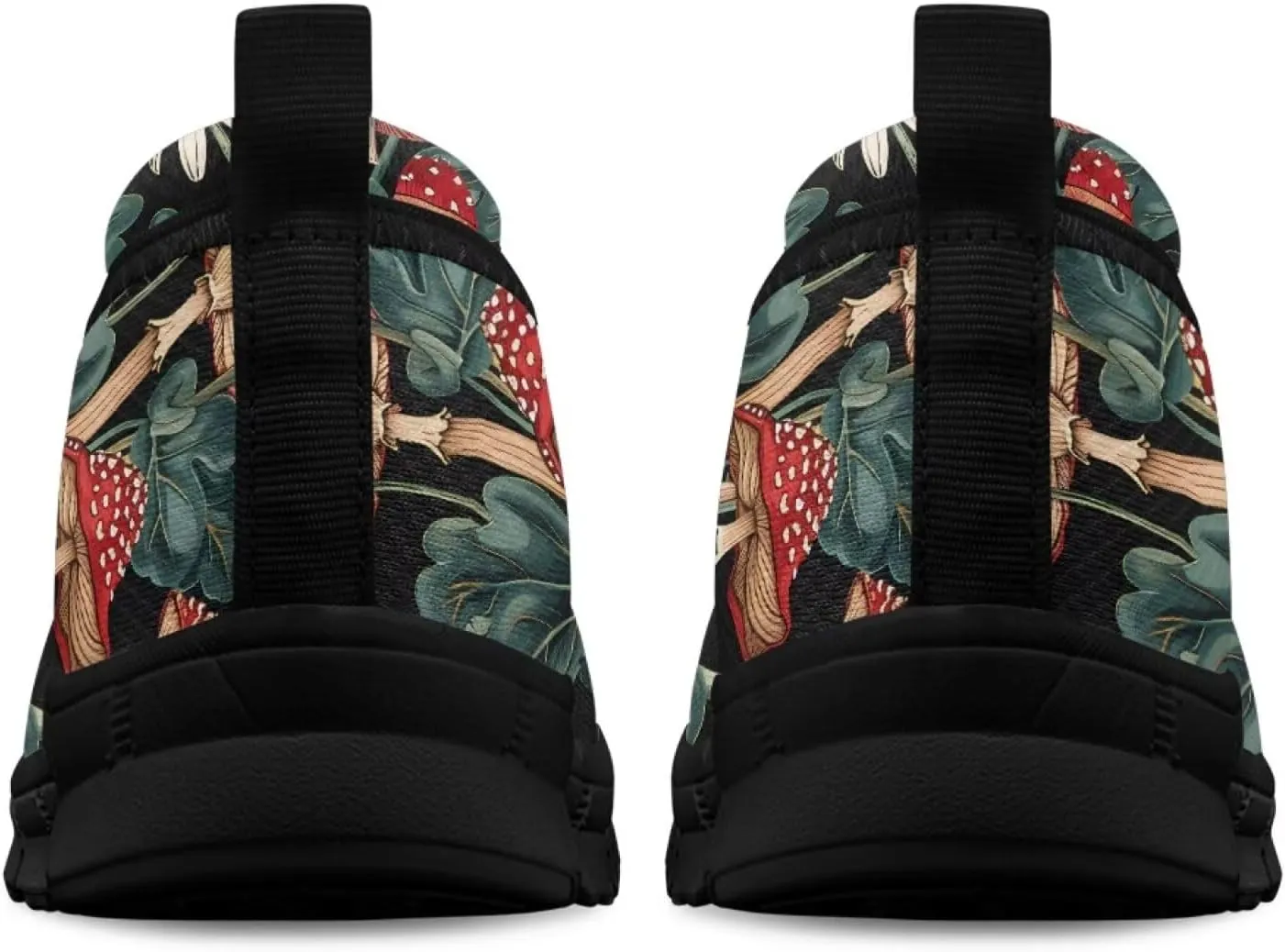 Howilath Mushroom Hummingbird Print Flat Shoes for Women Slip on Shoes Mesh Athletic Shoes Casual Sport Shoes with EVA Sole