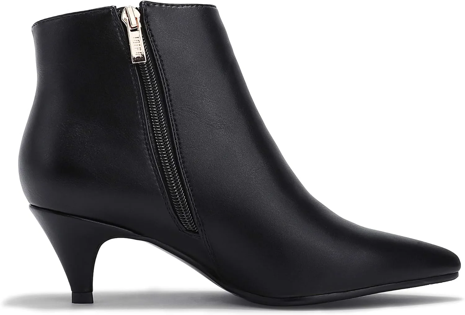 IDIFU Women Booties Low Kitten Heel Ankle Boots Pointed Toe Short Boots Dress Sexy Shoes