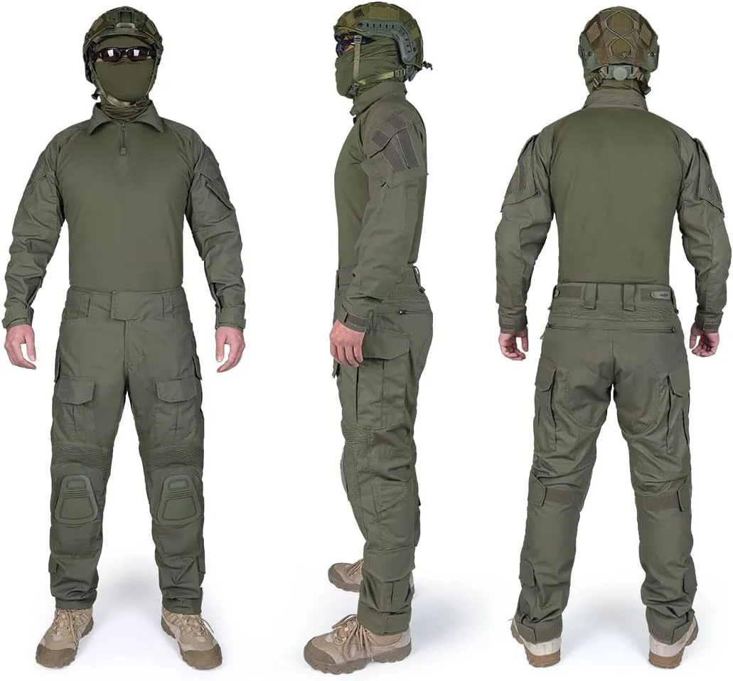 IDOGEAR Men G3 Combat Uniforms Set with Knee & Elbow Pads Camouflage Clothing
