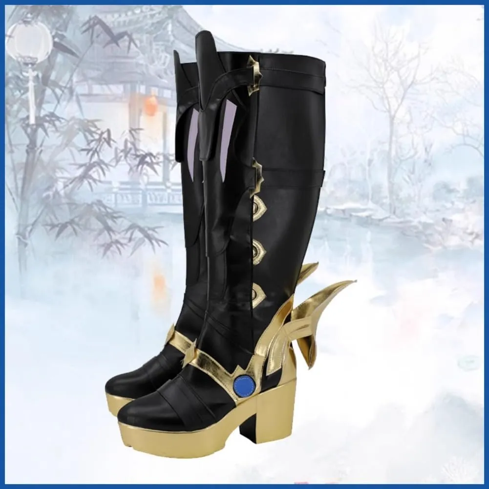 II Dottore Cosplay Shoes for Game Genshin Impact High Heel Cos Halloween Women Men Boots Custom Made Anime