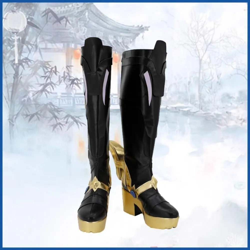 II Dottore Cosplay Shoes for Game Genshin Impact High Heel Cos Halloween Women Men Boots Custom Made Anime
