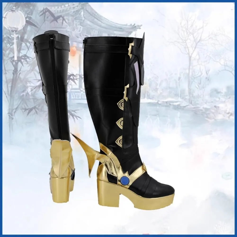 II Dottore Cosplay Shoes for Game Genshin Impact High Heel Cos Halloween Women Men Boots Custom Made Anime