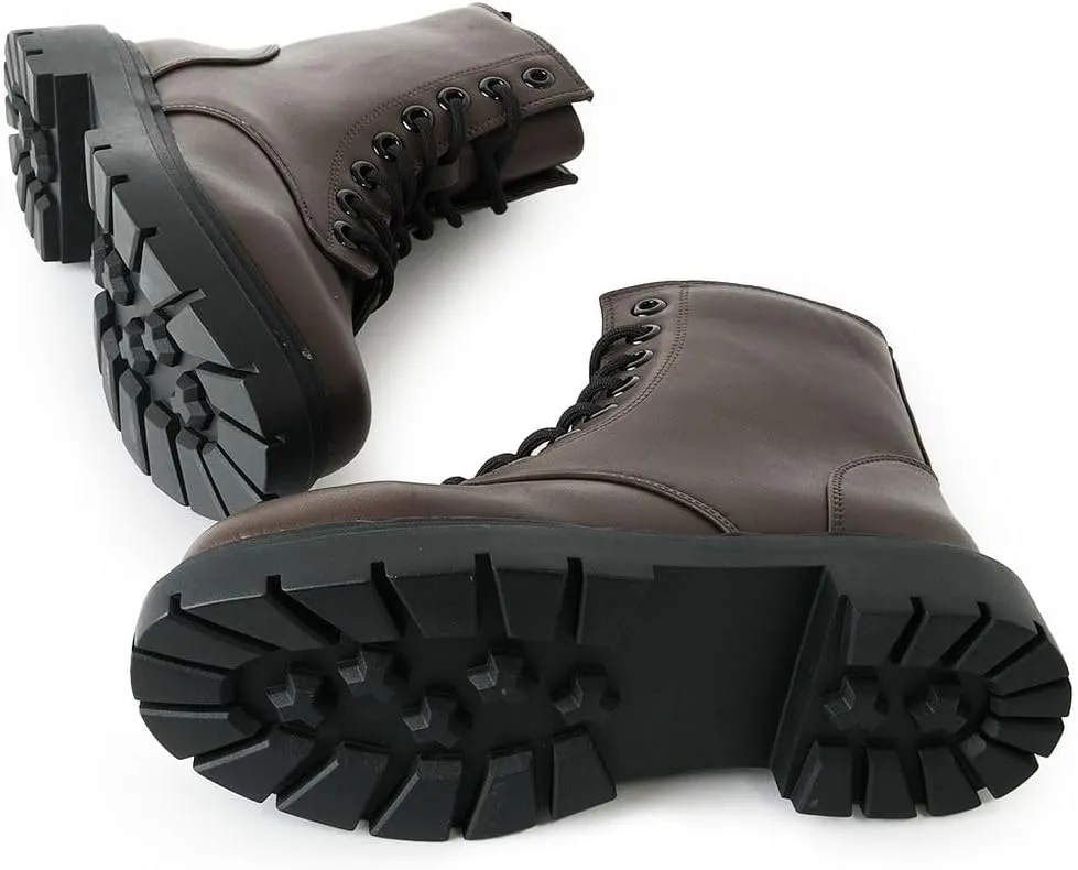 J. Adams Harley Combat Boot - Casual Outdoors Slip On Lace Up Ankle Bootie