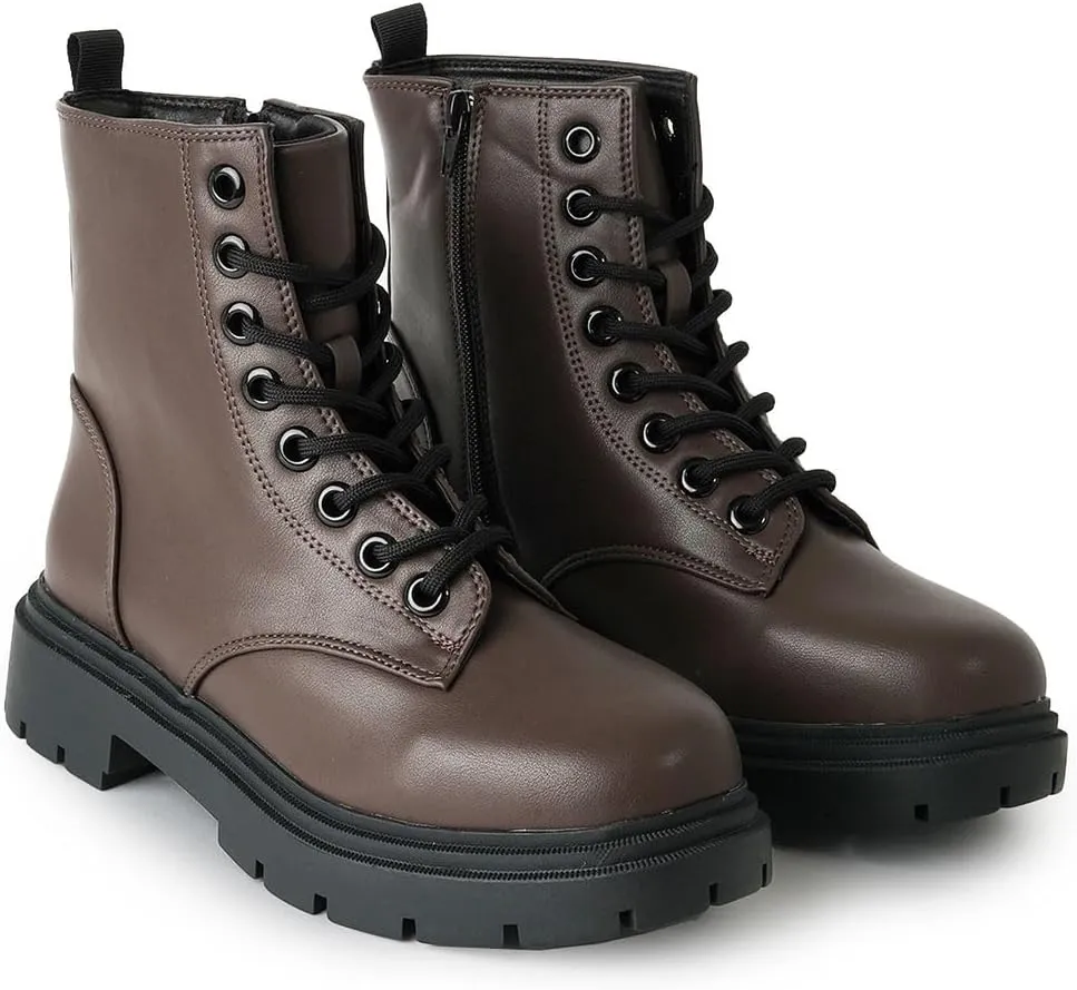 J. Adams Harley Combat Boot - Casual Outdoors Slip On Lace Up Ankle Bootie