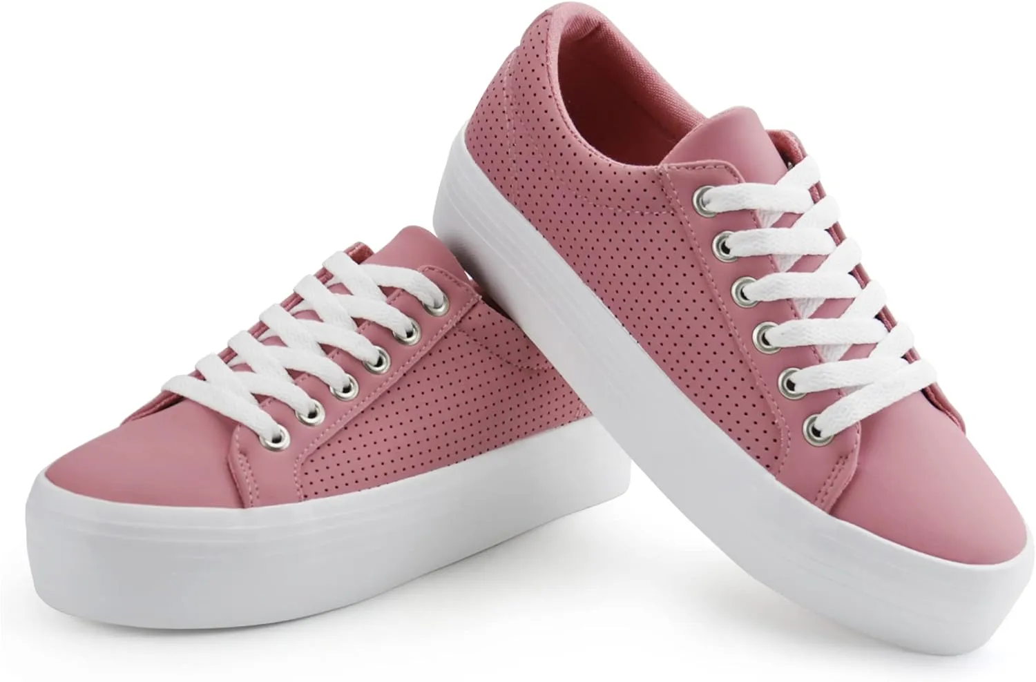JABASIC Women Platform Sneakers Breathable Casual Lace Up Fashion Walking Shoes