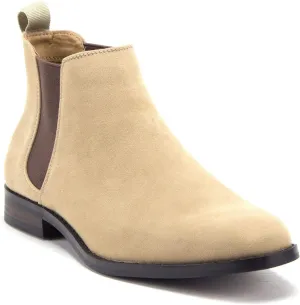 Jazamé Men's B-2963 Chuck Nubuck Suede Pull-On Round Toe Chelsea Boots