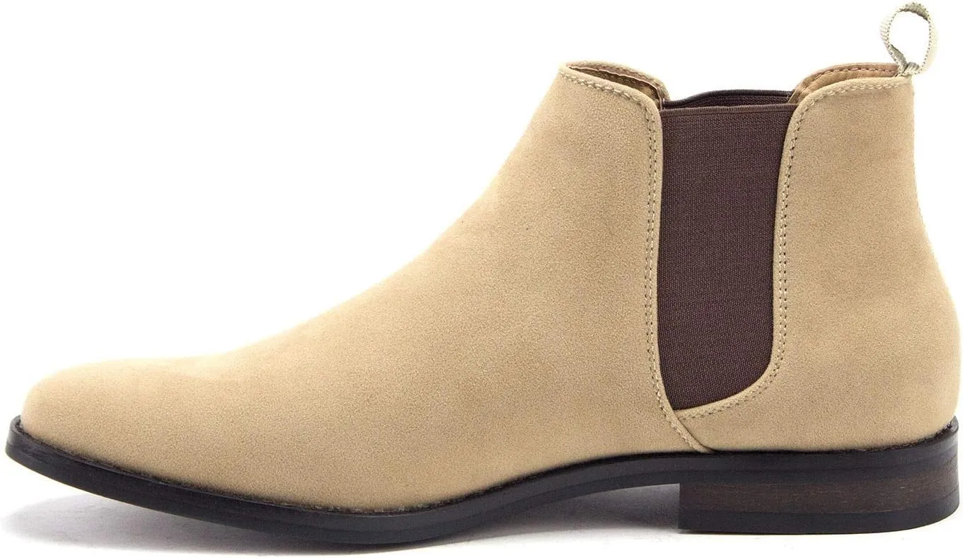 Jazamé Men's B-2963 Chuck Nubuck Suede Pull-On Round Toe Chelsea Boots