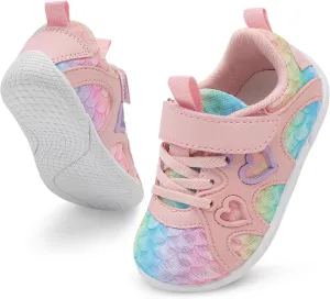 JIASUQI Toddler Shoes for Baby Girls Sneakers Barefoot Walking Shoes Running Tennis Shoes