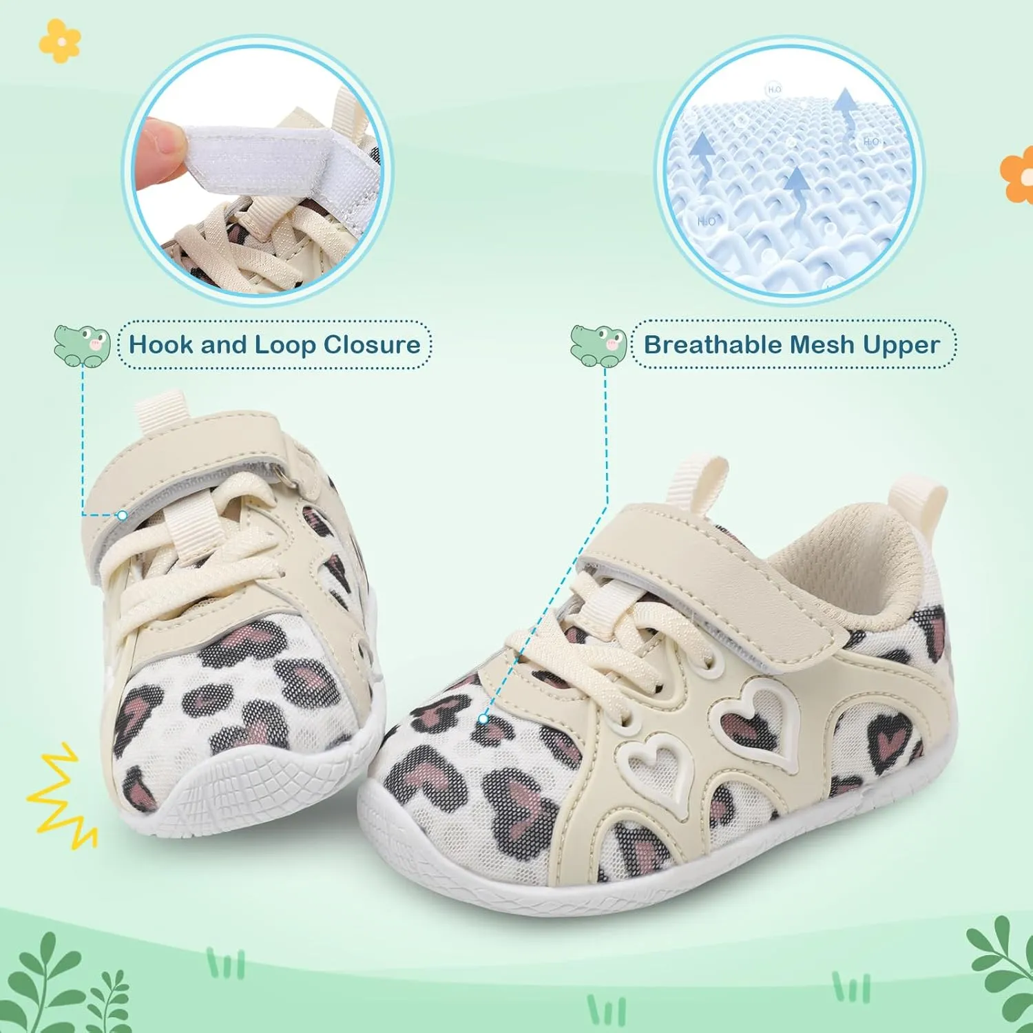 JIASUQI Toddler Shoes for Baby Girls Sneakers Barefoot Walking Shoes Running Tennis Shoes
