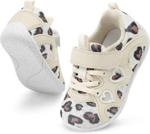JIASUQI Toddler Shoes for Baby Girls Sneakers Barefoot Walking Shoes Running Tennis Shoes