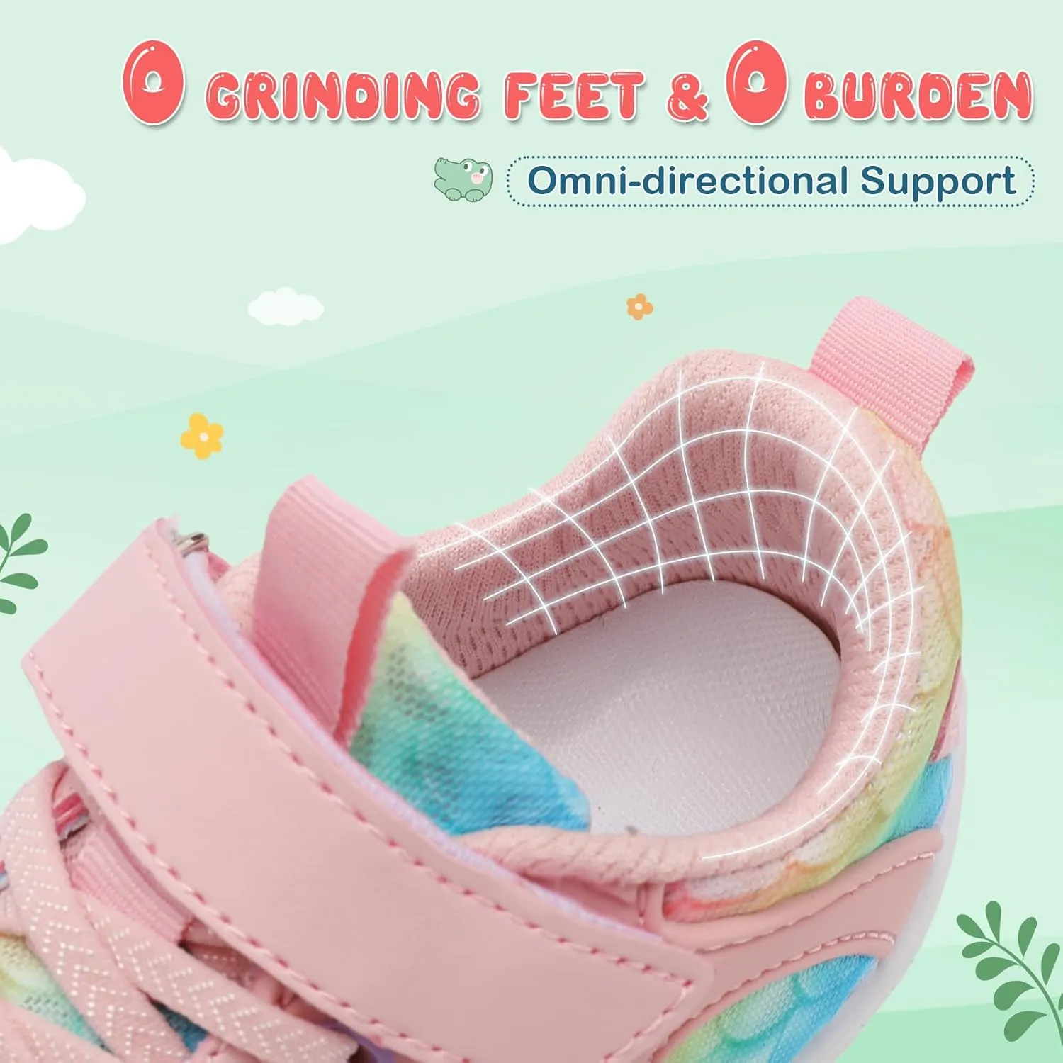 JIASUQI Toddler Shoes for Baby Girls Sneakers Barefoot Walking Shoes Running Tennis Shoes