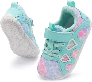 JIASUQI Toddler Shoes for Baby Girls Sneakers Barefoot Walking Shoes Running Tennis Shoes