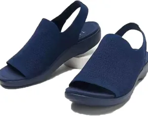 JITUUE Women's Comfy Sports Knit Sandals Mesh Wedges and Fish Mouths Comfortable Lightweight Soft Casual Outdoor Shoes