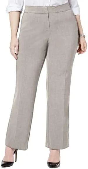 JM Collection Plus Size Curvy-Fit Straight-Leg Pants Stonewall 24W Dark Beige