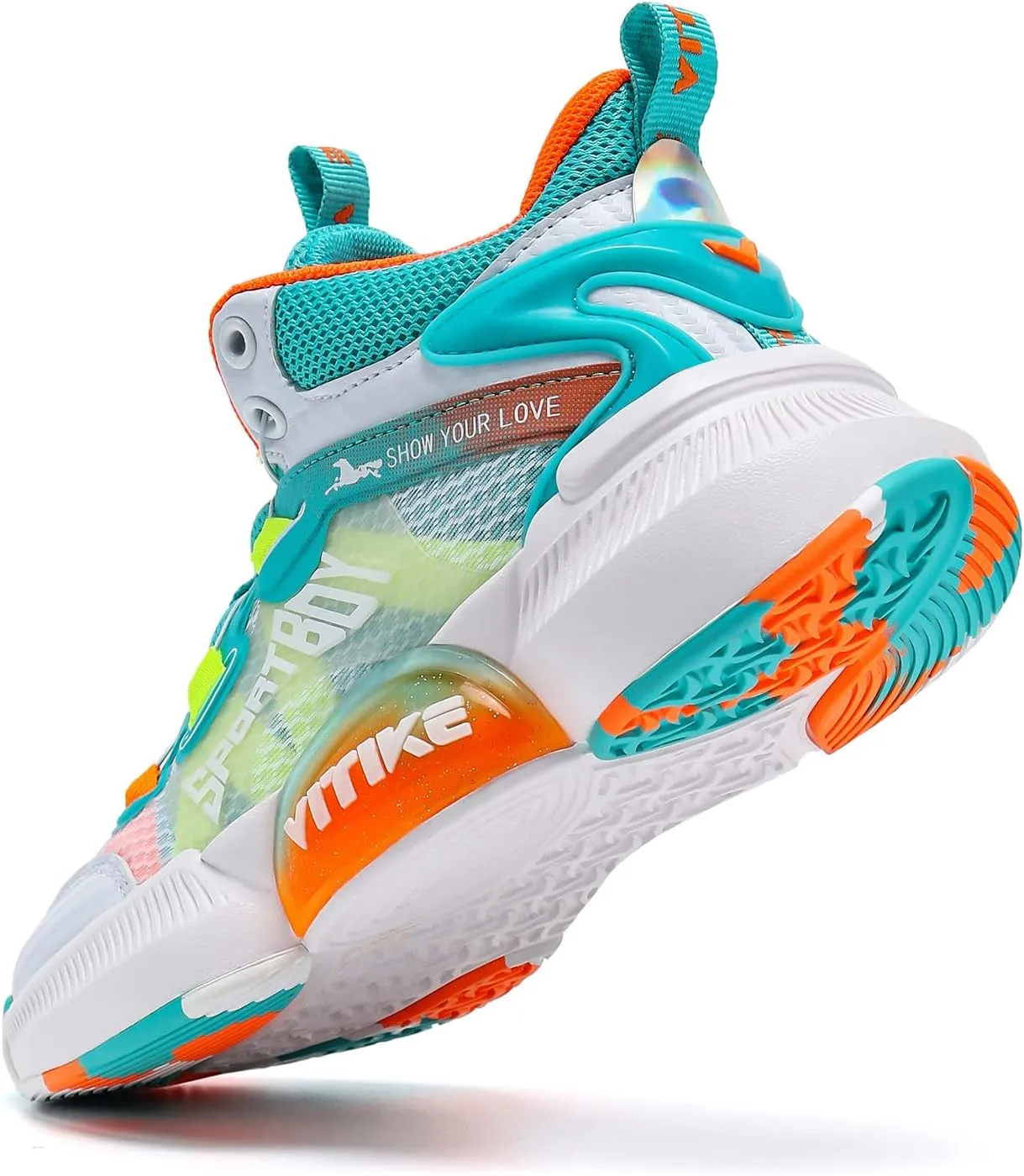 JMFCHI Kids Basketball Shoes High-top Sports Shoes Sneakers Durable Lace-up Non-Slip Running Shoes Secure for Little Kids Big Kids and Boys Girls