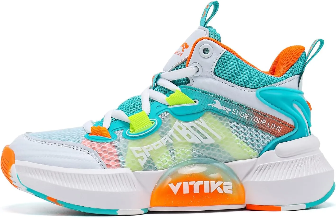 JMFCHI Kids Basketball Shoes High-top Sports Shoes Sneakers Durable Lace-up Non-Slip Running Shoes Secure for Little Kids Big Kids and Boys Girls