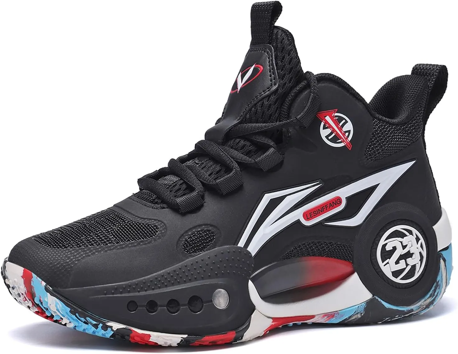 JMFCHI Kids Basketball Shoes High-top Sports Shoes Sneakers Durable Lace-up Non-Slip Running Shoes Secure for Little Kids Big Kids and Boys Girls