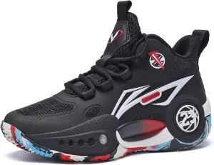 JMFCHI Kids Basketball Shoes High-top Sports Shoes Sneakers Durable Lace-up Non-Slip Running Shoes Secure for Little Kids Big Kids and Boys Girls