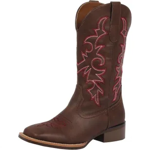 J's.o.l.e Fashion Cowboy Boots For Women Square Toe Wide Mid Calf Western Cowgirl Boots