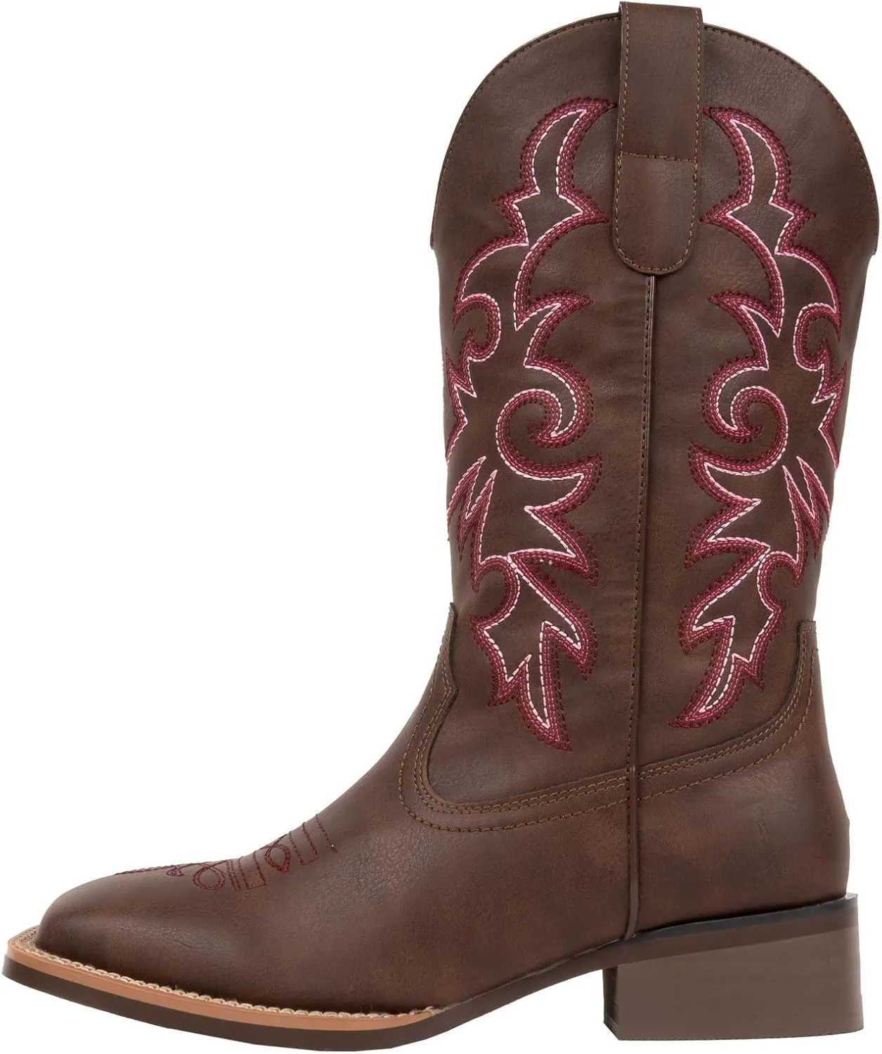 J's.o.l.e Fashion Cowboy Boots For Women Square Toe Wide Mid Calf Western Cowgirl Boots