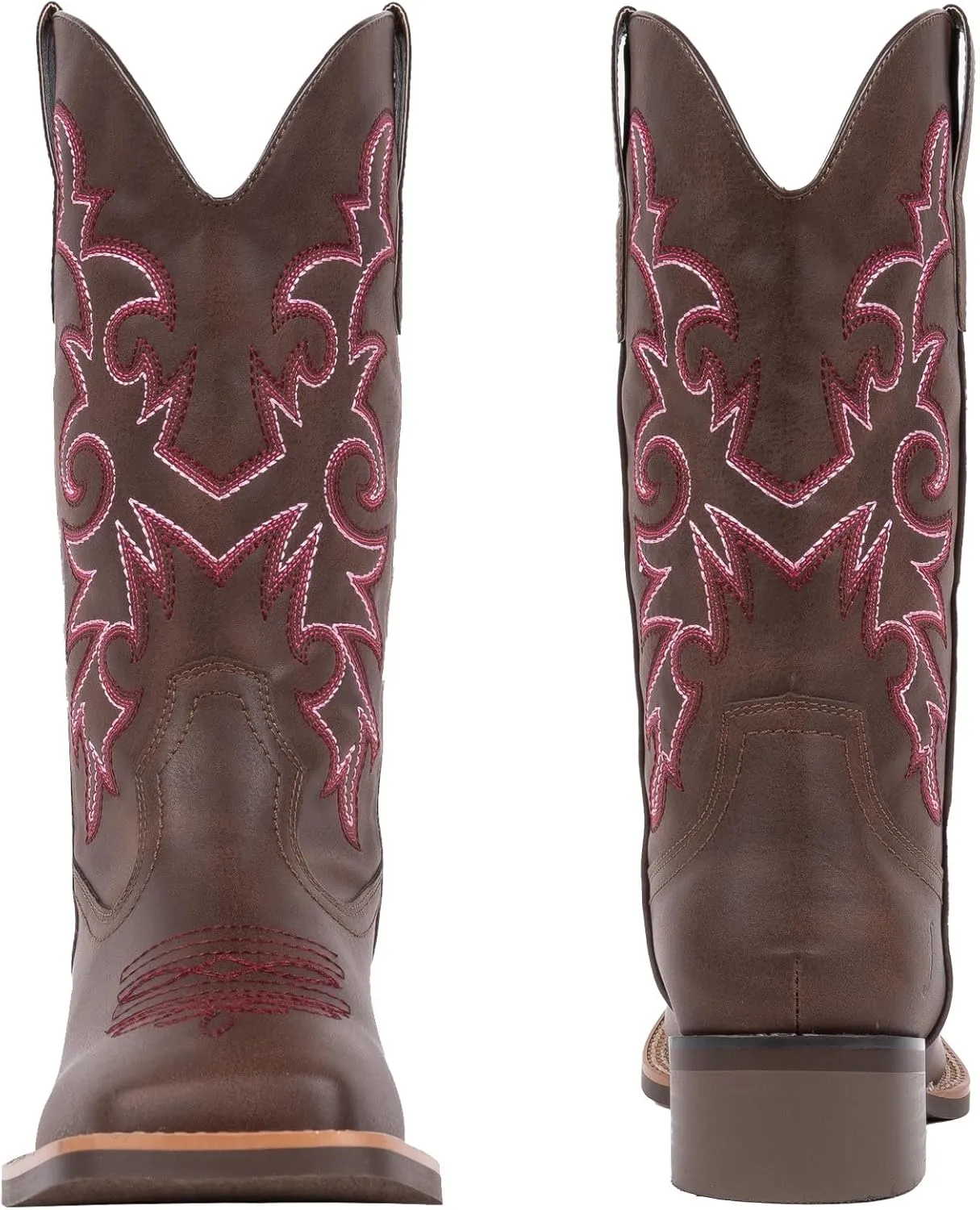 J's.o.l.e Fashion Cowboy Boots For Women Square Toe Wide Mid Calf Western Cowgirl Boots