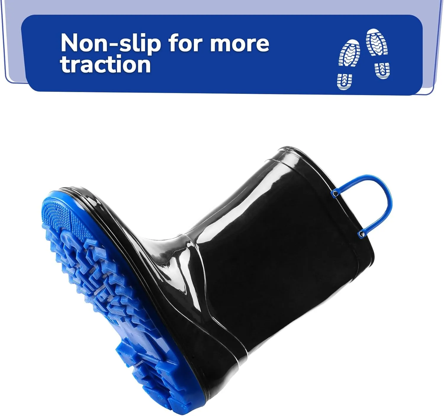 K KomForme Girls Boys Rain Boots Waterproof with Easy on Handles for Toddler/Little Kid/Big Kid