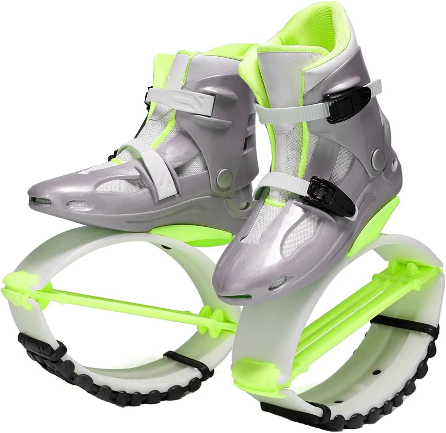 Kangaroo Jumping Shoes Adult Young Fitness Boots Jump Training Bounce Shoes Anti-Slip Moon Shoes 36-44 EU(Silver,XX-Large)